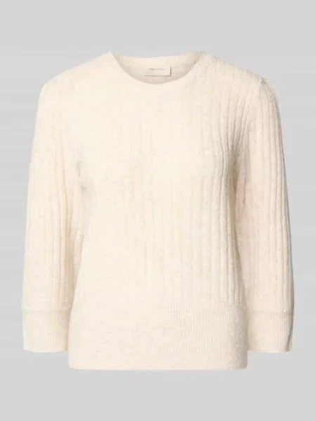 Sweter z dzianiny z fakturowanym wzorem model ‘HARA’ Free/quent beżowy
