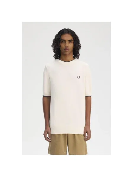 Pletené tričko Fred Perry béžová