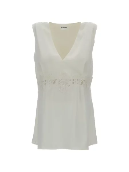 Bluză P.a.r.o.s.h. cu decolteu în V din dantelă alb