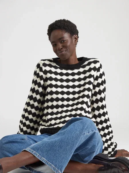 MORE & MORE Pulover negru / murdar alb