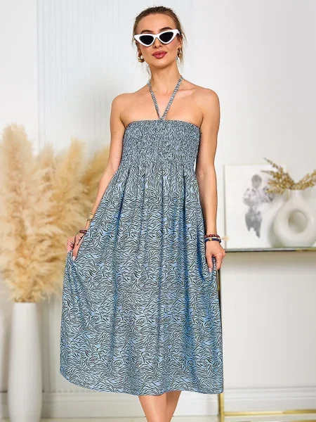 Rochie midi Resti cu imagine până la genunchi de costum negru