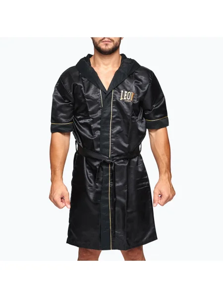 LEONE боксерен халат premium black черно