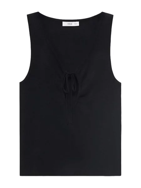 MANGO Top brodat FORAT' negru