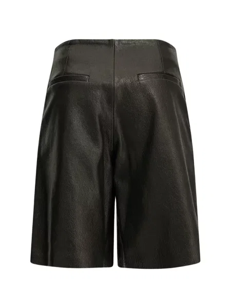 Pantaloni scurți Semper din piele negru
