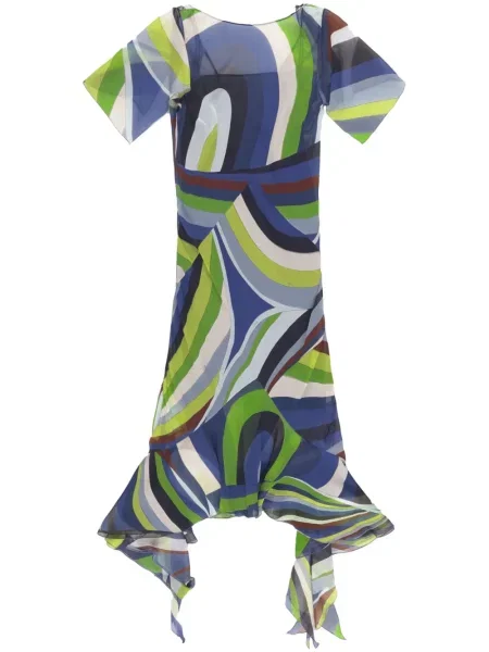 Rochie midi Pucci din șifon cu imagine verde