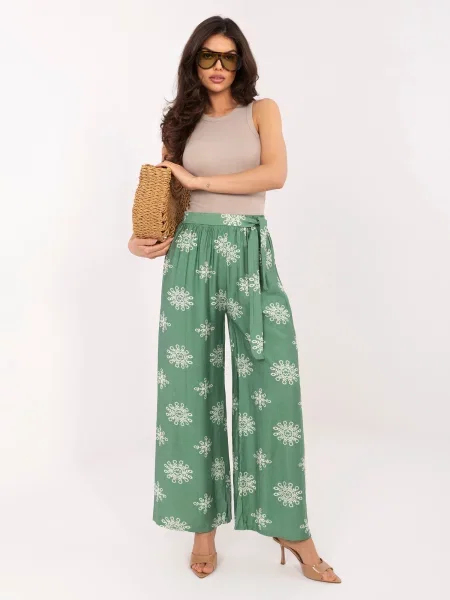 Pantaloni palazzo Italy Moda alb