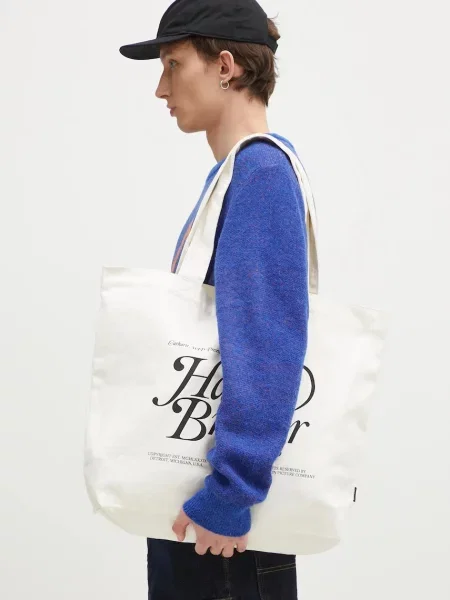 Большая сумка Carhartt Wip из канваса с принтом белая