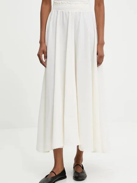 Answear Lab spódnica maxi rozkloszowana beżowy