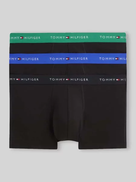 Majtki i obcisłe bokserki z mieszanka bawełny w zestaw 3 szt. Tommy Hilfiger czarne