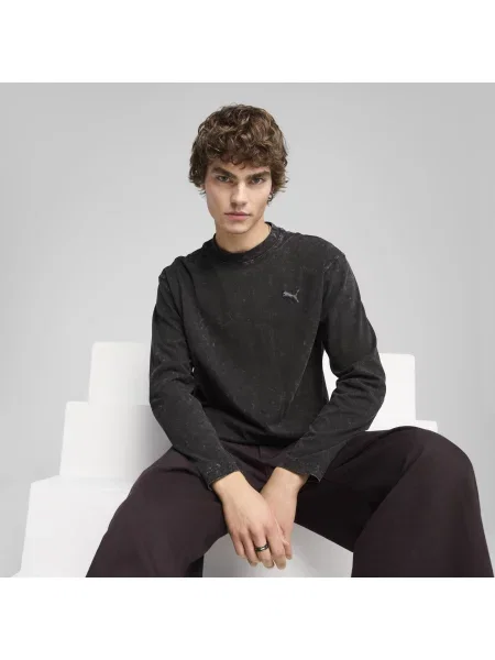 Koszulka o luźnym kroju z efektem barwienia unisex FUTURE.PUMA.ARCHIVE czarna