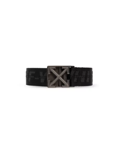 Pasek Off-white skórzany z logo biały