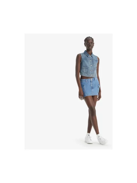 Spódnica jeansowa z cargo Levi's niebieska