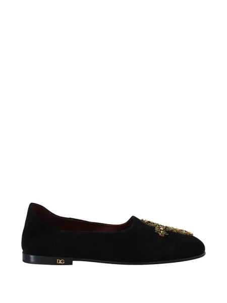 Pantofi loafer Dolce & Gabbana din piele de căprioară negru