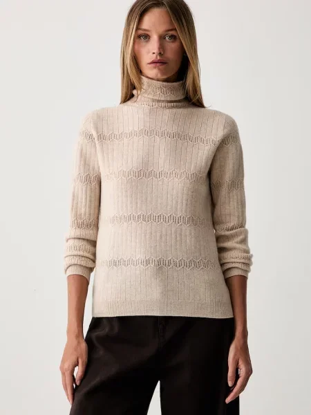 Twinset pulover pentru femei din lână bej
