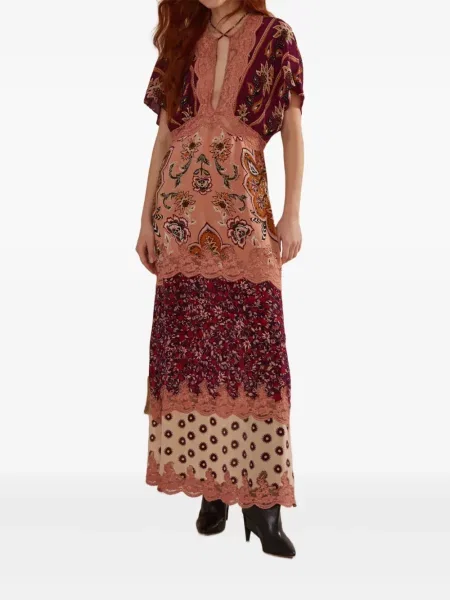 Rochie Farm Rio cu model floral din dantelă de costum roz