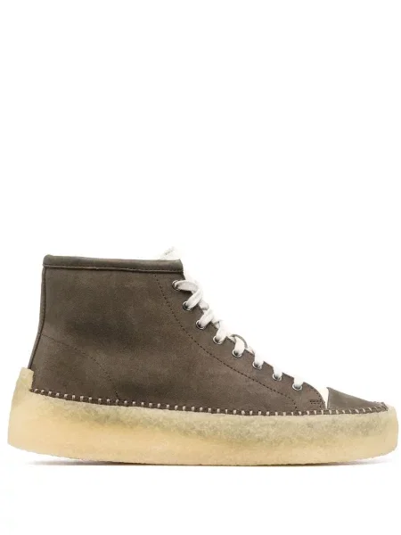 Cizme scurte Clarks Originals cu șireturi din dantelă maro