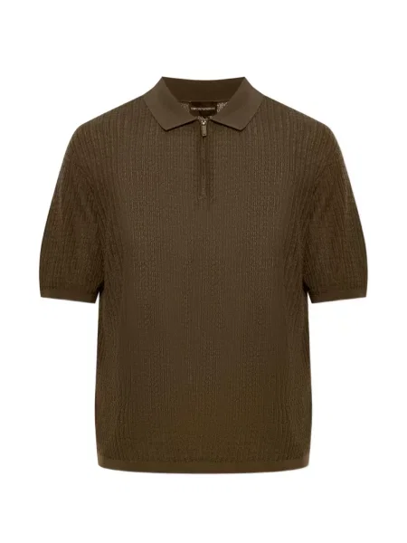 Tricou polo Emporio Armani tricotate verde