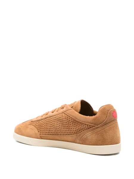 Sneakerși Kiton din piele cu perforații maro