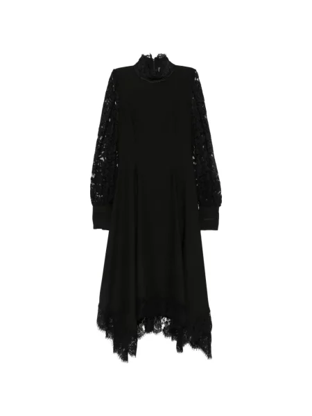 Rochie Ermanno Firenze asimetrică din dantelă negru