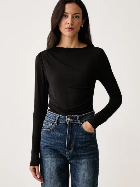 Tricou cu mânecă lungă Dkny negru