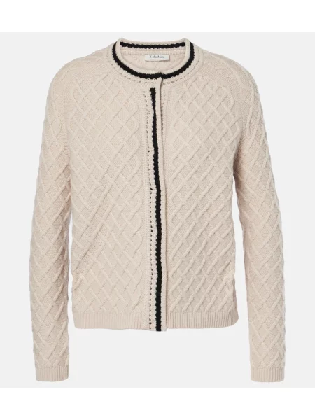 Cardigan 's Max Mara de lână alb