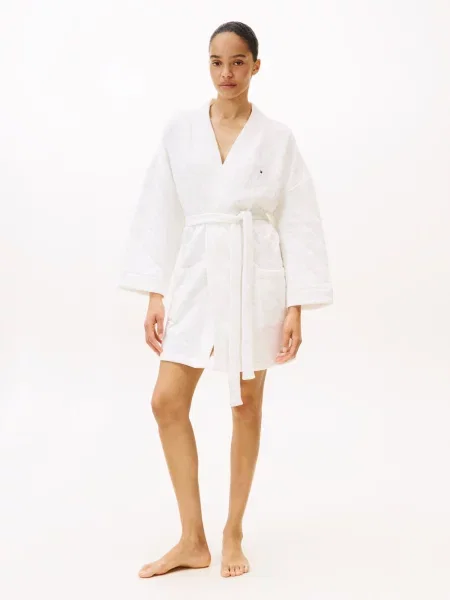Tommy Hilfiger Szlafrok Kobiety jednolity M biały