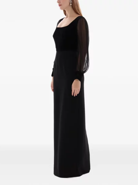 Rochie de seară Dina Melwani de catifea negru