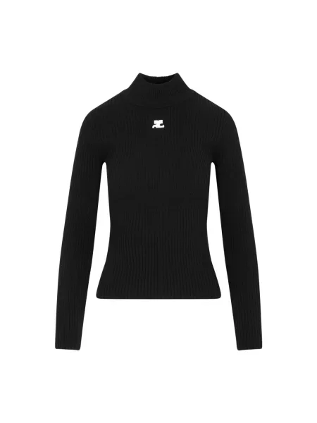 Dzianinowy sweter Courreges czarny