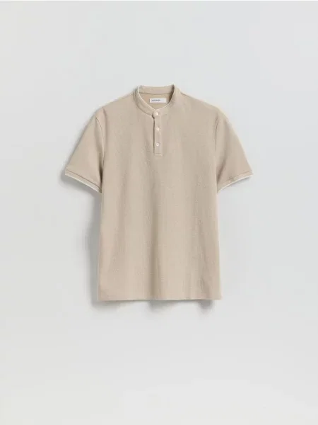 Reserved Tricou polo cu guler perkins cafeniu