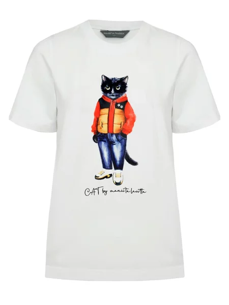 Cat e Lolette Tričko Sport Casual Cat' bílá