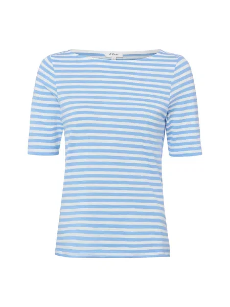T-shirt o kroju relaxed fit z czystej bawełny S.oliver Red Label niebieska