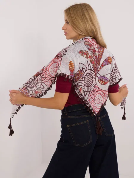 Fular Fashionhunters cu franjuri maro