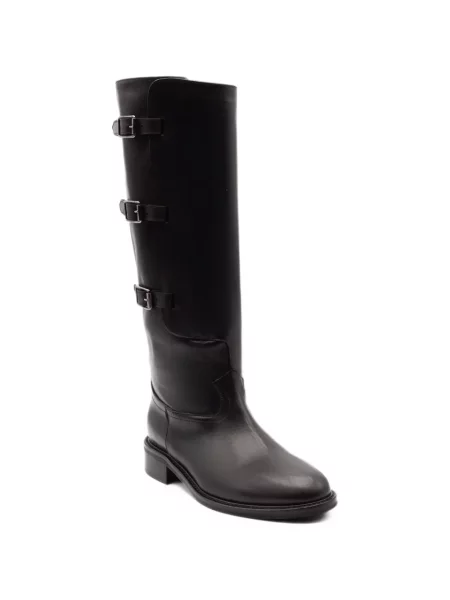 Botine Julie Dee cu cataramă cu bretele negru