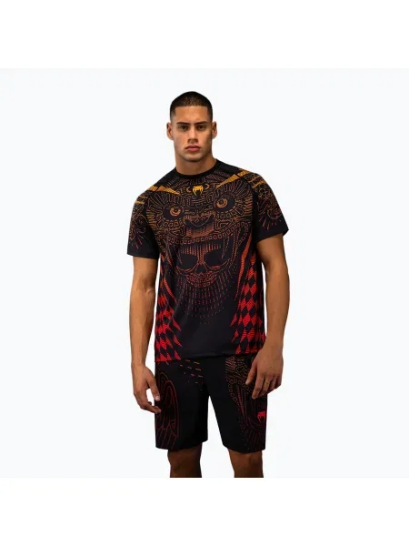 Футболка Venum Quetzal Fury Dry-Tech black/fury red/tangerine чорна
