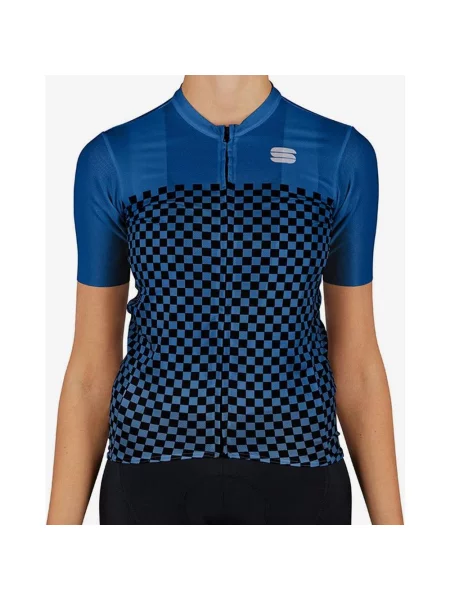 Sportful Checkmate W Koszulka z krótkim rękawem Electric Blue Black XS czarna