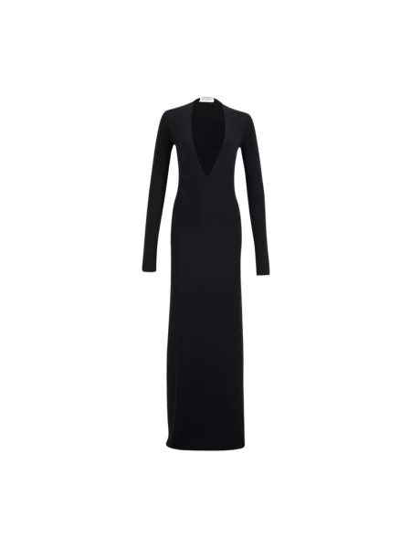 Sukienka maxi Saint Laurent biznesowa czarna