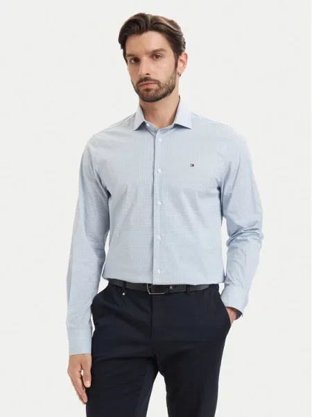 Tommy Hilfiger Cămașă Gingham deschis albastru
