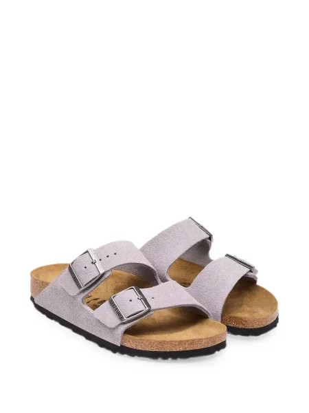 Σανδάλια Birkenstock σουέντ με αγκράφα μωβ