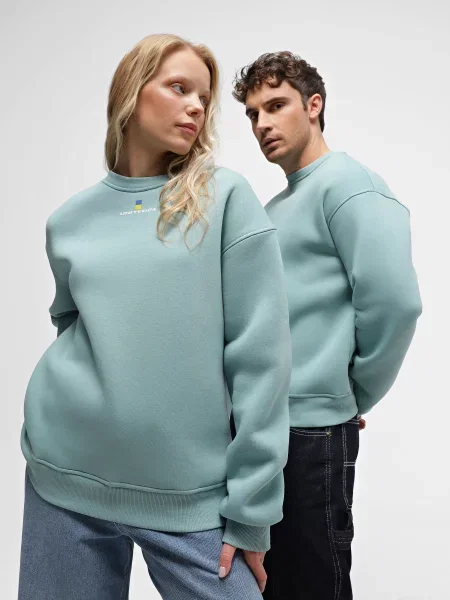 Жіночий Світшот INTERTOP м'ятний бавовна/еластан