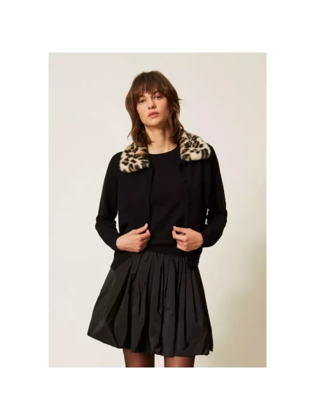Dzianinowy sweter Twinset czarny