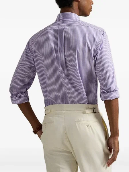 Șnur de strângere tricou Polo Ralph Lauren cu dungi violet