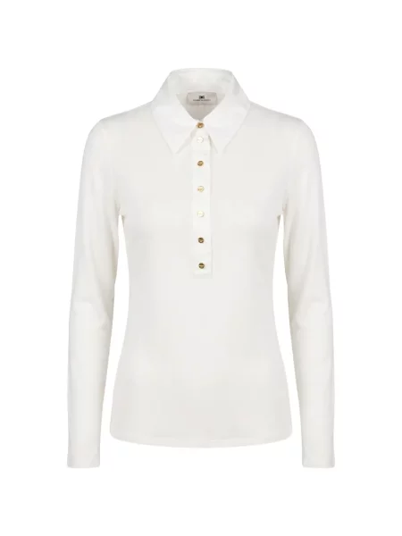 Top Elisabetta Franchi tricotate alb