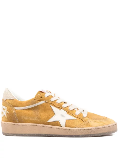 Sneakerși Golden Goose din piele de căprioară auriu