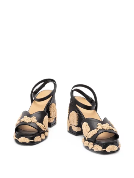 Sandale Castaner cu broderie cu platformă negru