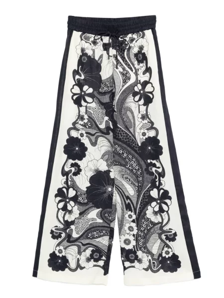 Pantaloni Alemais de in cu model floral cu imagine