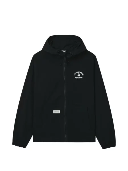 Графичен суичър с качулка Fingercroxx черно