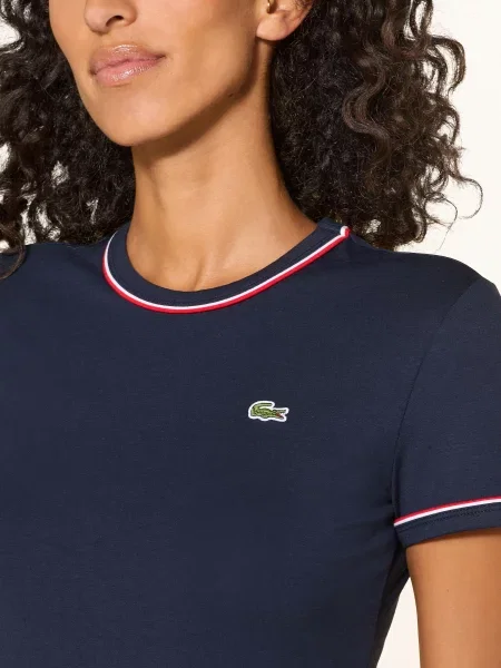 Lacoste Tričko tmavě modrá/ červená bílá