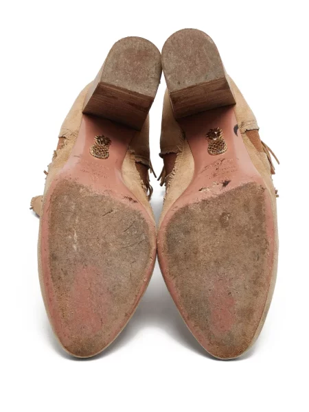 Botine Aquazzura din piele de căprioară maro