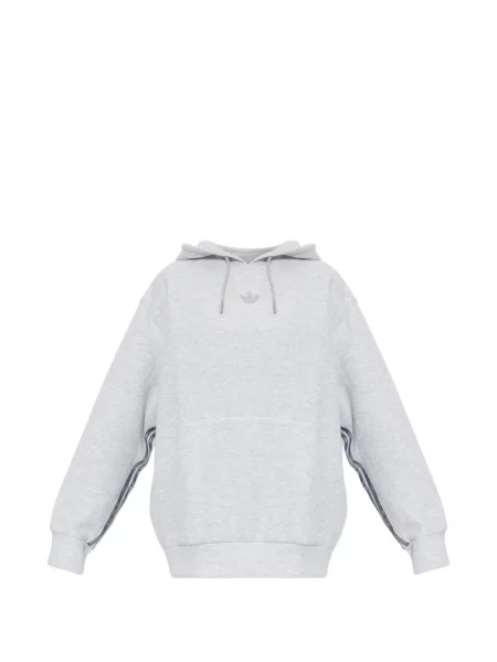Hanorac cu glugă Adidas cu broderie gri