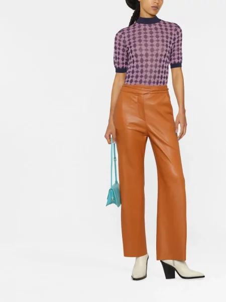 Raštuotas trumpas megztinis Tory Burch mėlyna